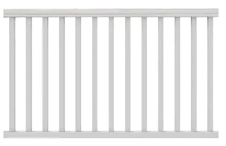 Traditional 6 ft. x 36 in. White PolyComposite Pre-Built Rail Kit without Brackets, Veranda brand