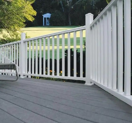 Traditional 6 ft. x 36 in. White PolyComposite Pre-Built Rail Kit without Brackets, Veranda brand