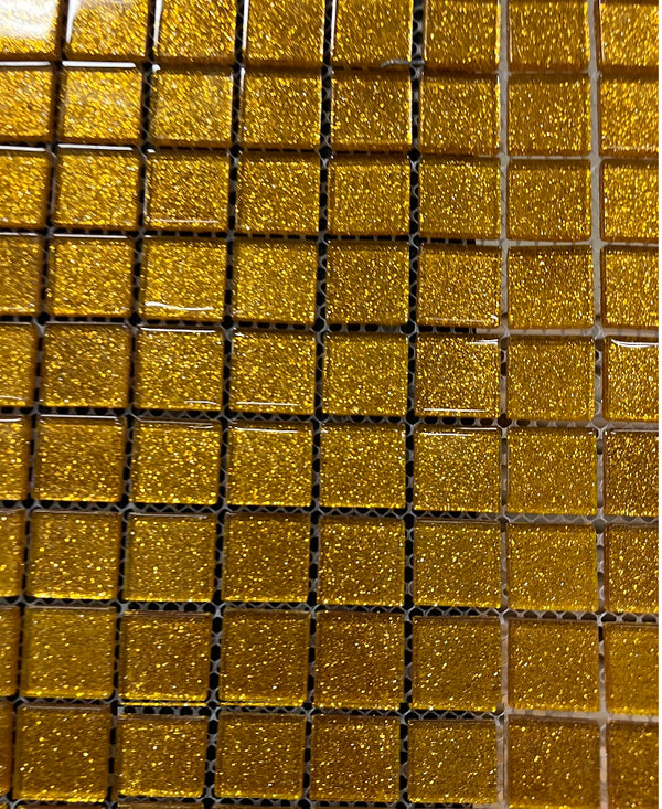 12" x 12" x.5", Gold Glass tile
