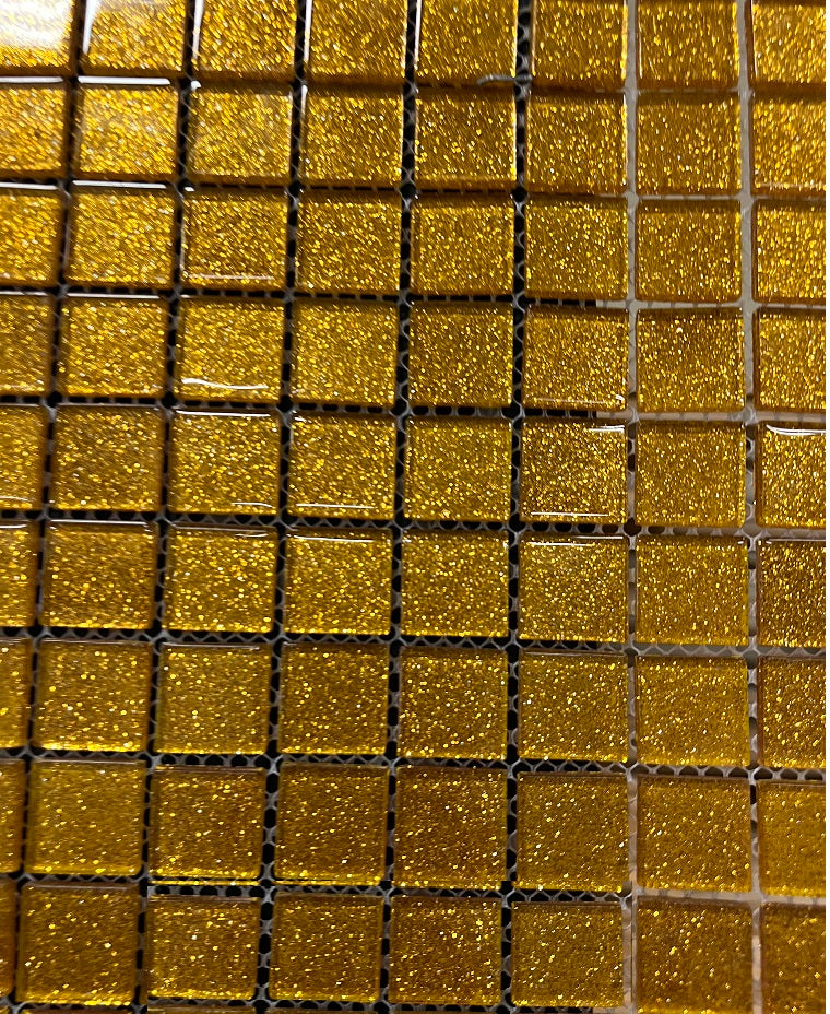 12" x 12" x.5", Gold Glass tile