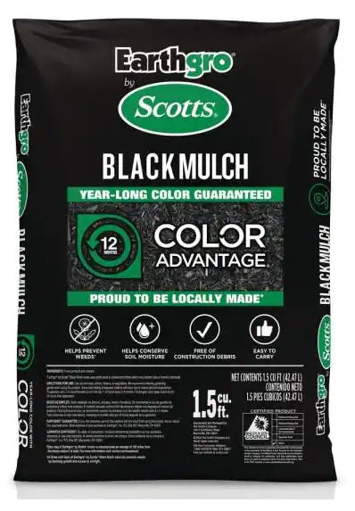 Scotts, Earthgro, Color advantage, Black Mulch,