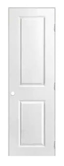 24 in. x 80 in. 2-Panel Square Top Right-Handed Hollow-Core Smooth Primed Composite Single Prehung Interior Door